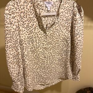 Express Cream and Black Patterned Blouse